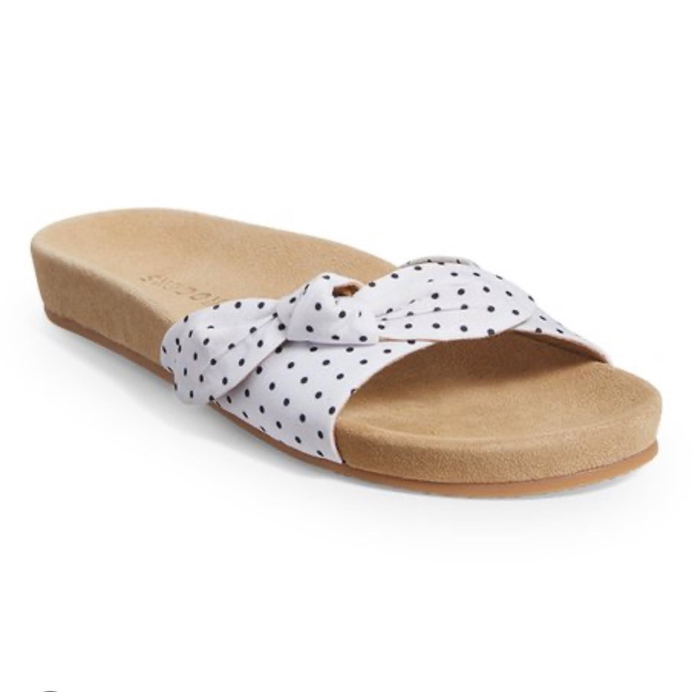 BNIB Jack Rogers | White & Black Plaid Bow Dorothy Slide